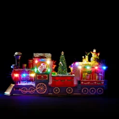 JJA Train de Noël animé et musical (H38 cm) Père Noël et ses lutins Multicolore Best
