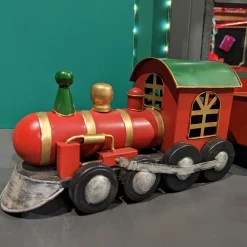 KAEMINGK Train de Noël en métal (58 cm) Wagons de marchandise Rouge Clearance