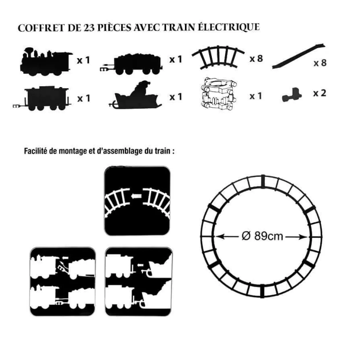 Feeric Lights & Christmas Train électrique à piles (D89 cm) pour sapin Montparnasse Clearance