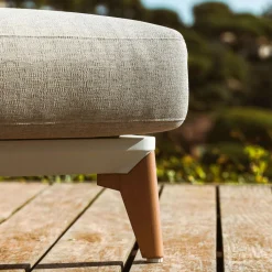 MOBELLIA Transat double en aluminium Monte Carlo et taupe Blanc Clearance