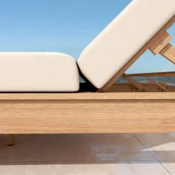 MOBELLIA Transat double en bois d'acacia Bornéo Sable Discount
