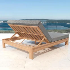 MOBELLIA Transat double en bois d'acacia Bornéo Gris Anthracite Sale