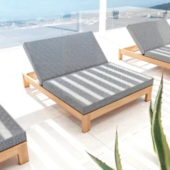 MOBELLIA Transat double en bois d'acacia Bornéo Gris Anthracite Sale