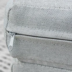 MOBELLIA Transat double en résine tressée - Canapé de jardin Calvi et gris clair Blanc Outlet