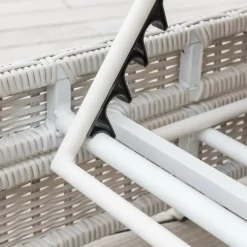MOBELLIA Transat double en résine tressée - Canapé de jardin Calvi et gris clair Blanc Outlet