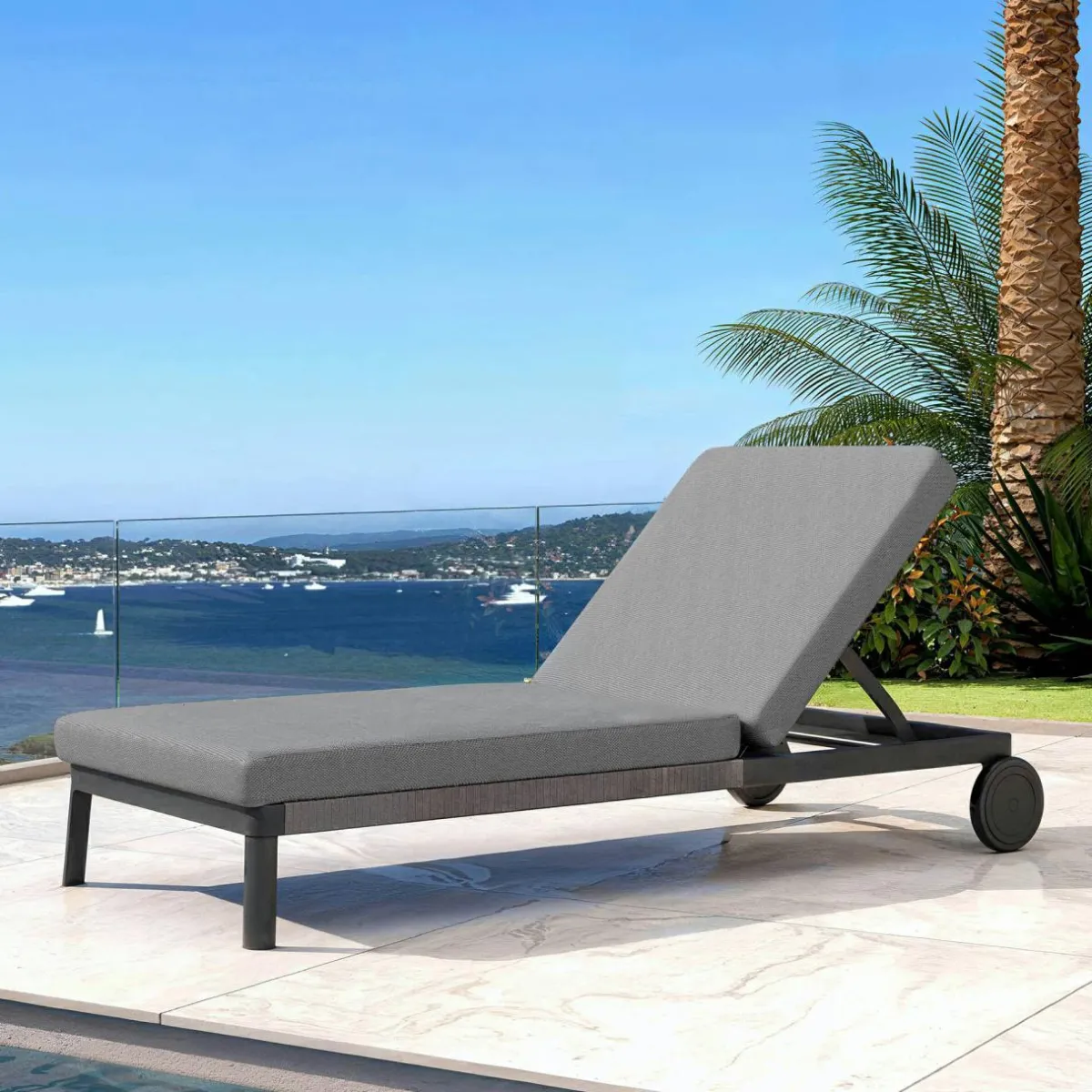 MOBELLIA Transat en aluminium Amalfi Gris Anthracite Sale