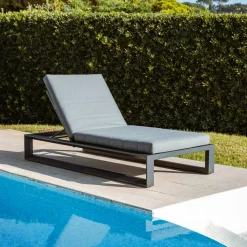 MOBELLIA Transat en aluminium Elba Gris Anthracite Hot