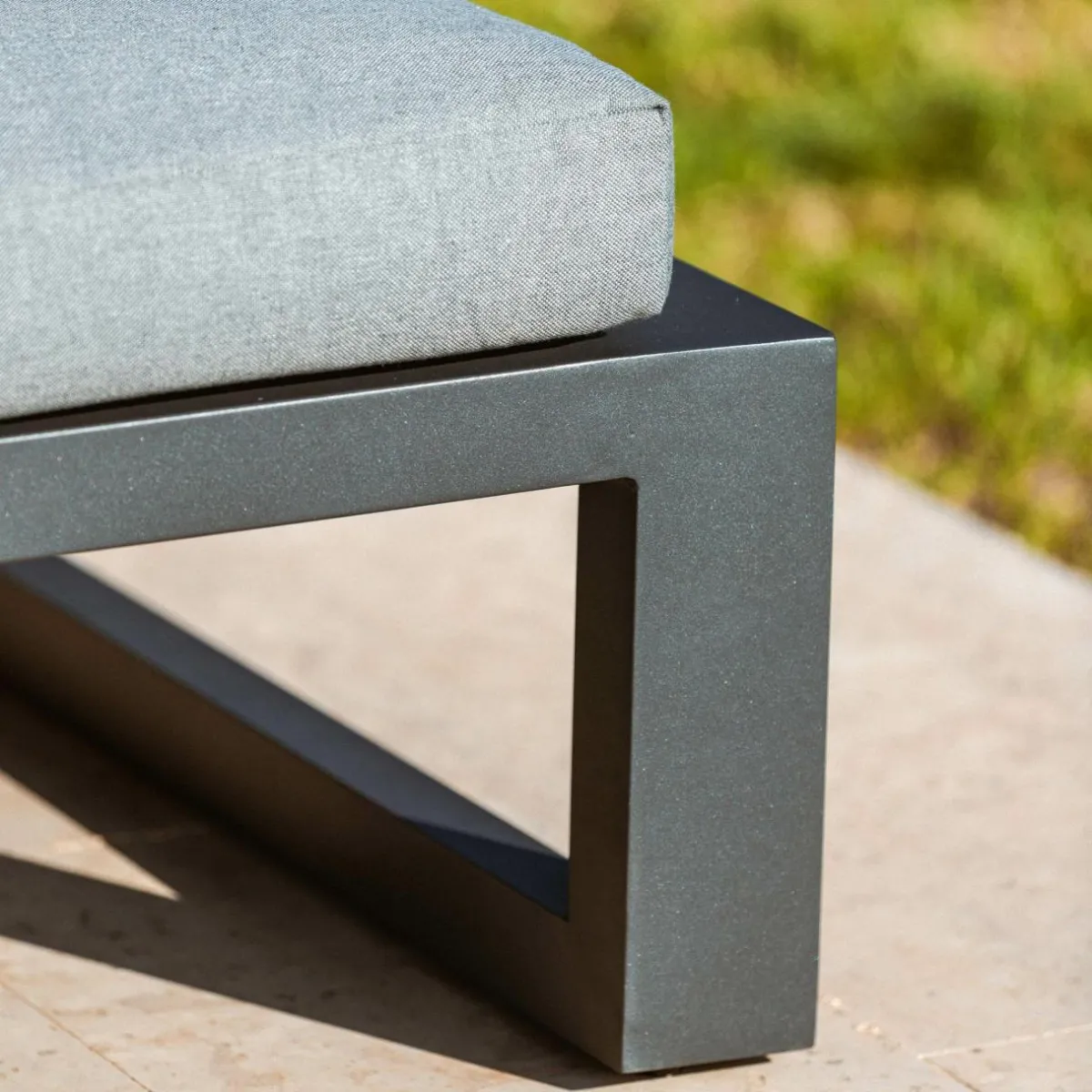 MOBELLIA Transat en aluminium Elba Gris Anthracite Hot