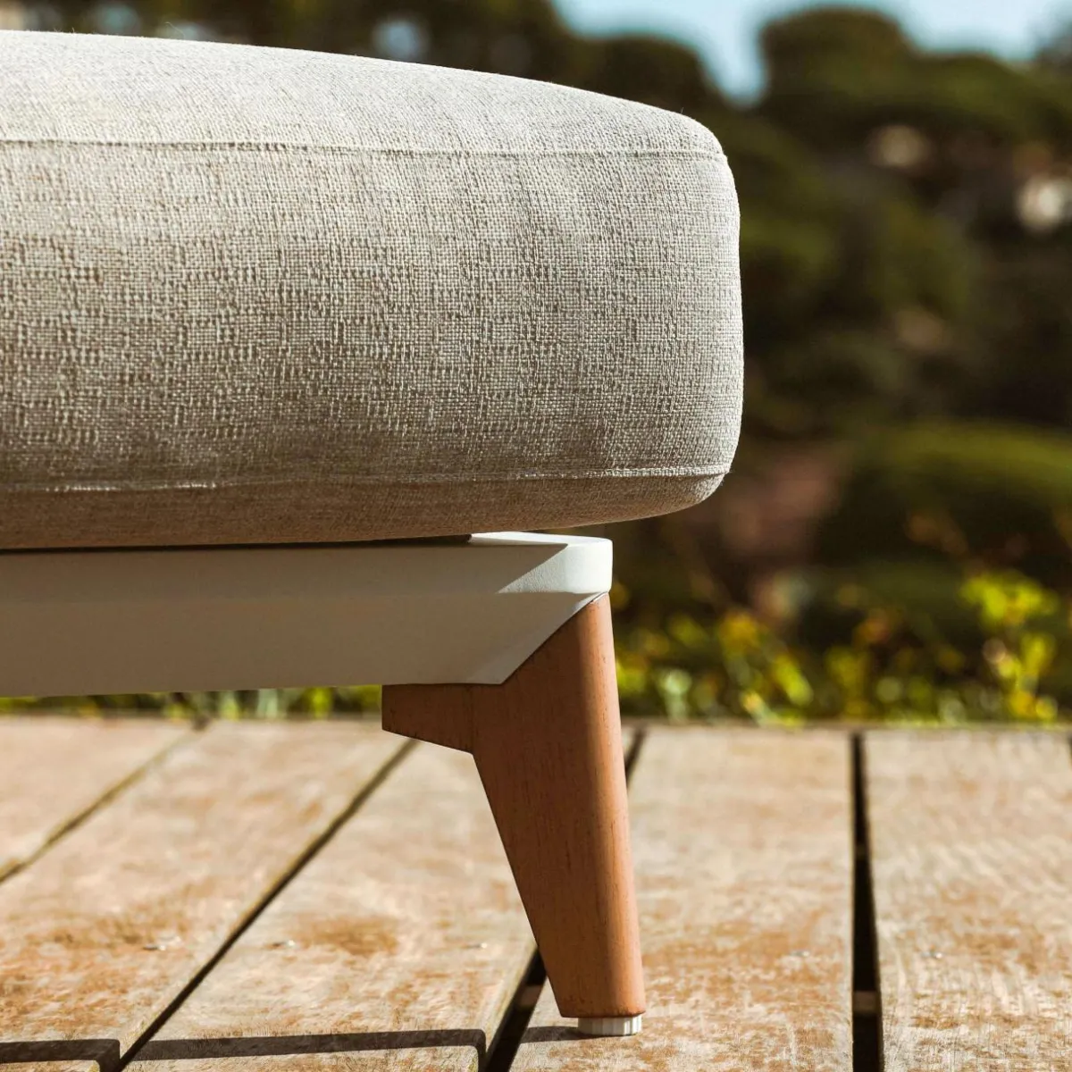 MOBELLIA Transat en aluminium Monte Carlo et taupe Blanc Clearance