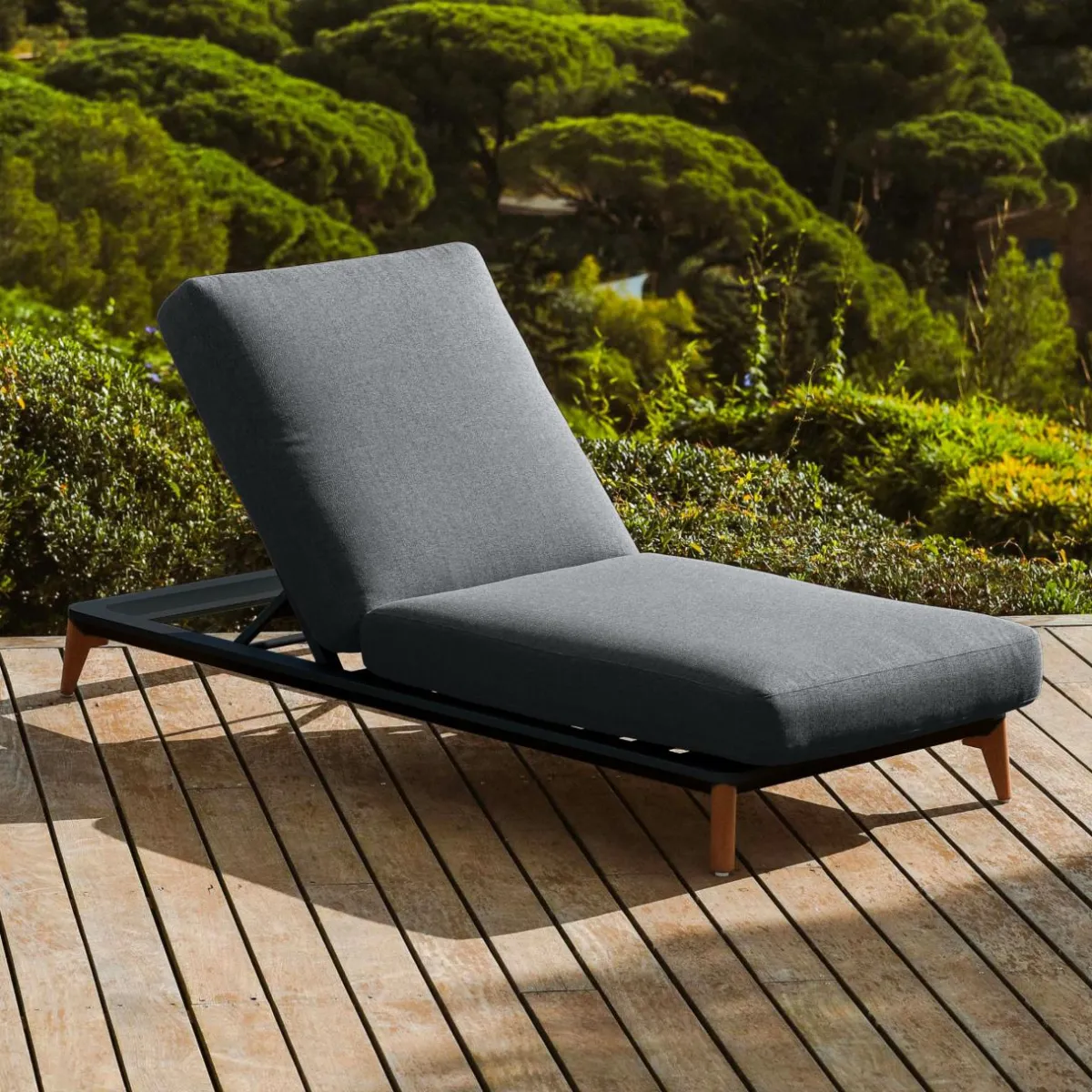 MOBELLIA Transat en aluminium Monte Carlo Gris Anthracite
