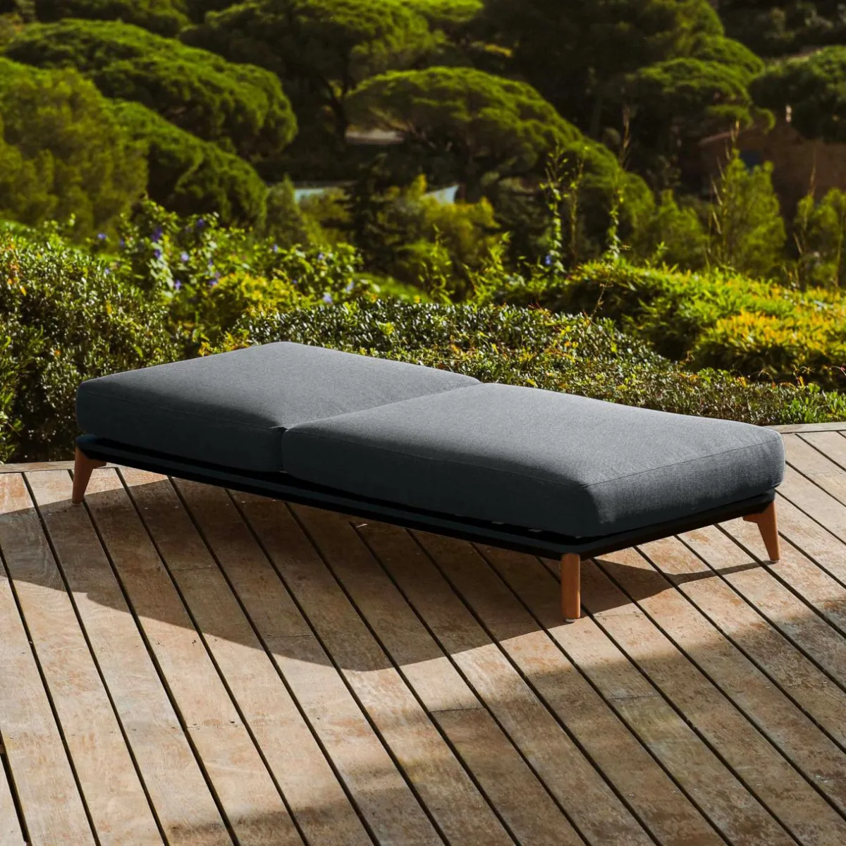 MOBELLIA Transat en aluminium Monte Carlo Gris Anthracite