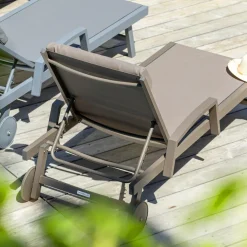 MOBELLIA Transat en aluminium Pirae Taupe Hot