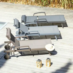 MOBELLIA Transat en aluminium Pirae Taupe Hot