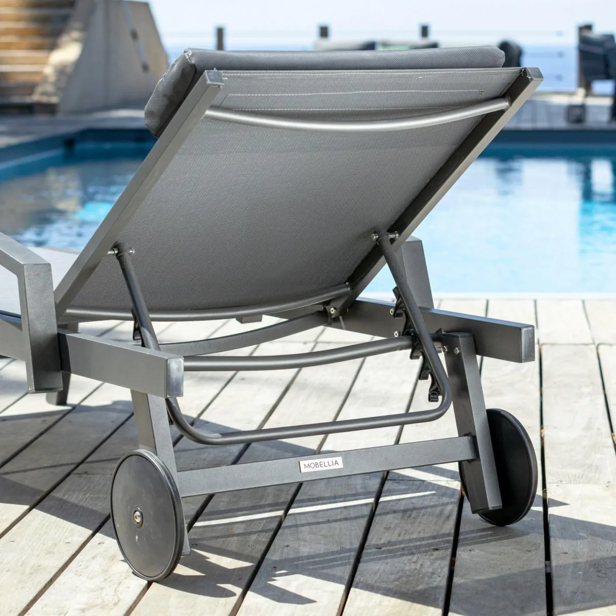 MOBELLIA Transat en aluminium Pirae Gris Anthracite Clearance