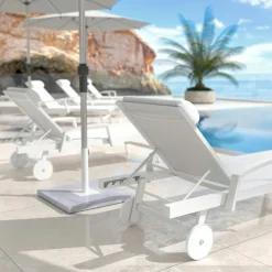 MOBELLIA Transat en aluminium Pirae Blanc New