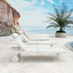 MOBELLIA Transat en aluminium Pirae Blanc New