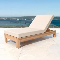 MOBELLIA Transat en bois d'acacia Bornéo Sable Clearance