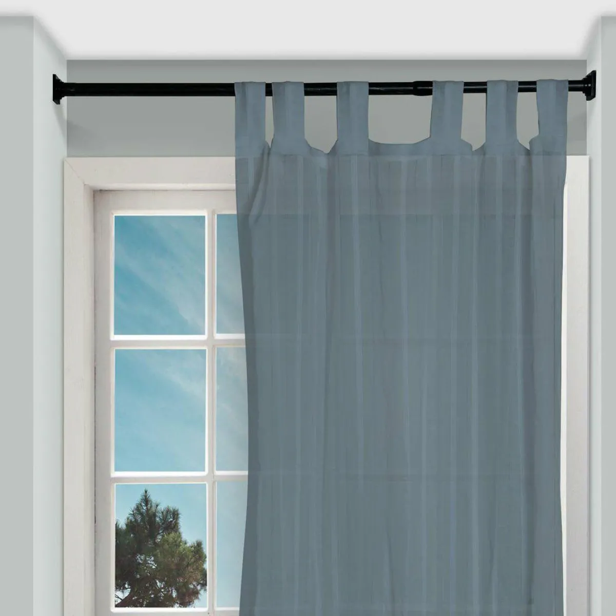 LUANCE Tringle autobloquante extensible (L70 - L120 cm/ D22 mm) Carré Noir Hot