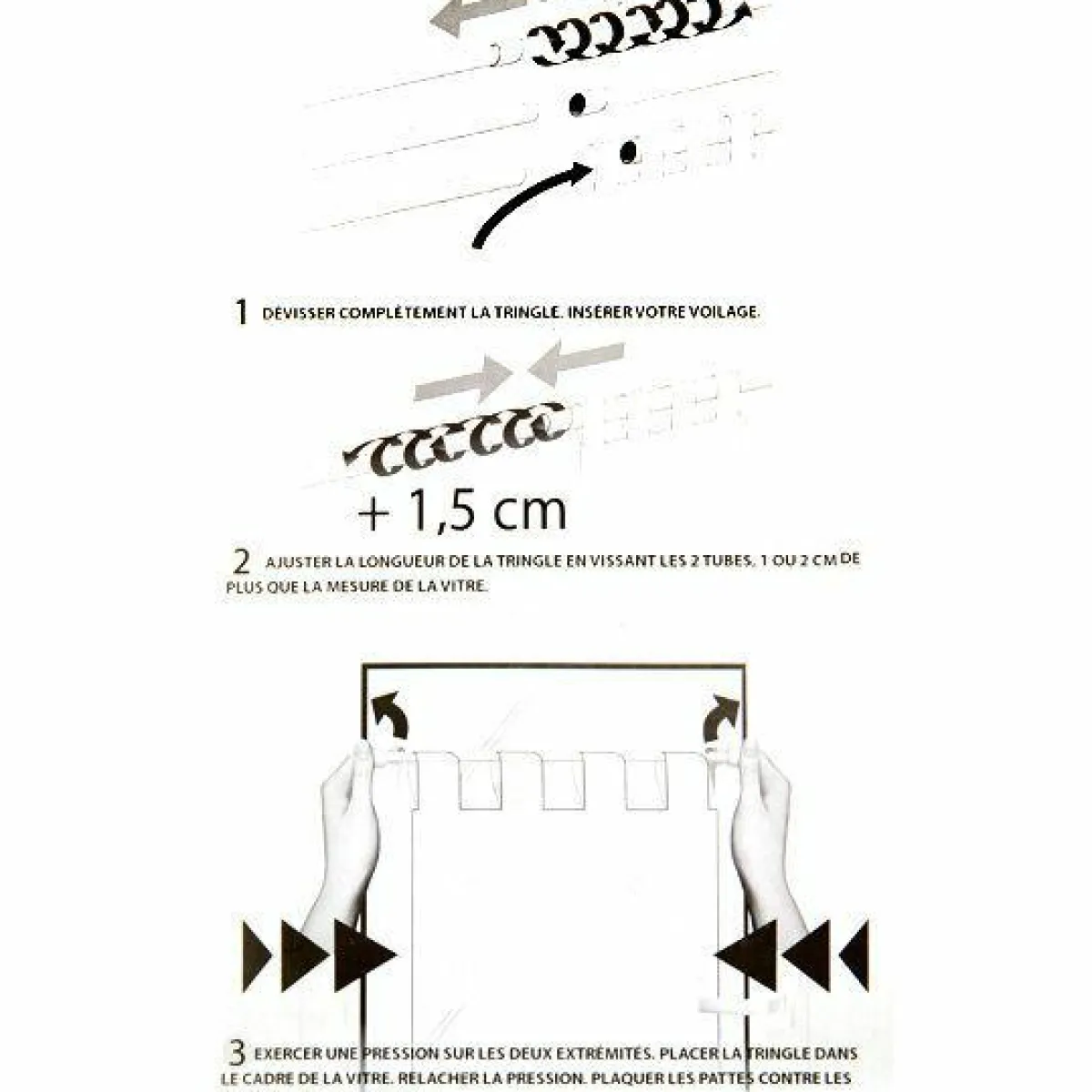 LUANCE Tringle extensible Fix'vit (30 à 50 cm) Blanc Clearance