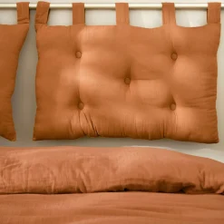 EMINZA Tête de lit coussin gaze de coton (80 x 50 cm) Gaïa Abricot Outlet