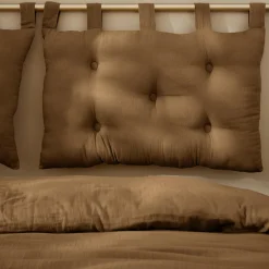EMINZA Tête de lit coussin gaze de coton (80 x 50 cm) Gaïa Camel Best