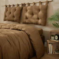EMINZA Tête de lit coussin gaze de coton (80 x 50 cm) Gaïa Camel Best