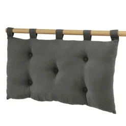EMINZA Tête de lit coussin gaze de coton (80 x 50 cm) Gaïa Gris granit Gris foncé Best
