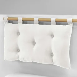 EMINZA Tête de lit coussin gaze de coton (80 x 50 cm) Gaïa chantilly Blanc Outlet