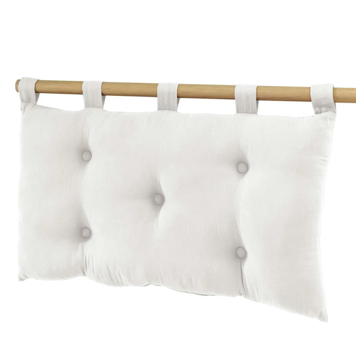 EMINZA Tête de lit coussin gaze de coton (80 x 50 cm) Gaïa chantilly Blanc Outlet