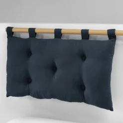 EMINZA Tête de lit coussin gaze de coton (80 x 50 cm) Gaïa Bleu nuit Discount
