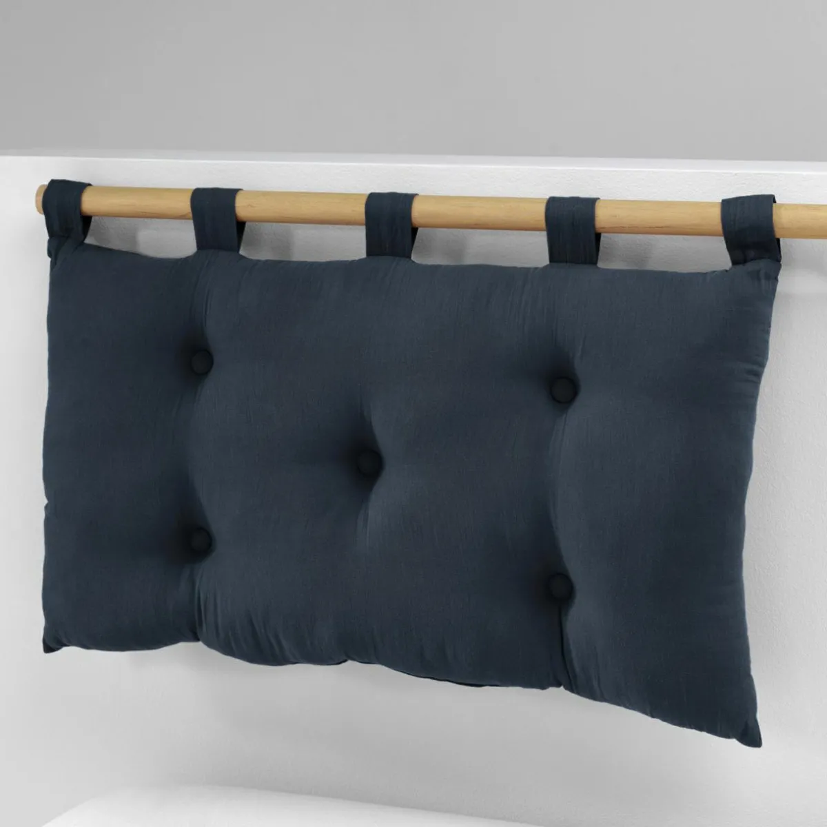 EMINZA Tête de lit coussin gaze de coton (80 x 50 cm) Gaïa Bleu nuit Discount