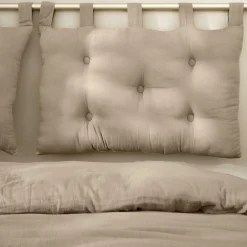 EMINZA Tête de lit coussin gaze de coton (80 x 50 cm) Gaïa Ficelle Clearance