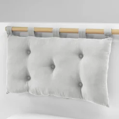 EMINZA Tête de lit coussin gaze de coton (80 x 50 cm) Gaïa Gris nuage Gris clair Clearance