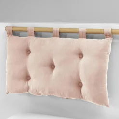 EMINZA Tête de lit coussin gaze de coton (80 x 50 cm) Gaïa Rose poudré Outlet