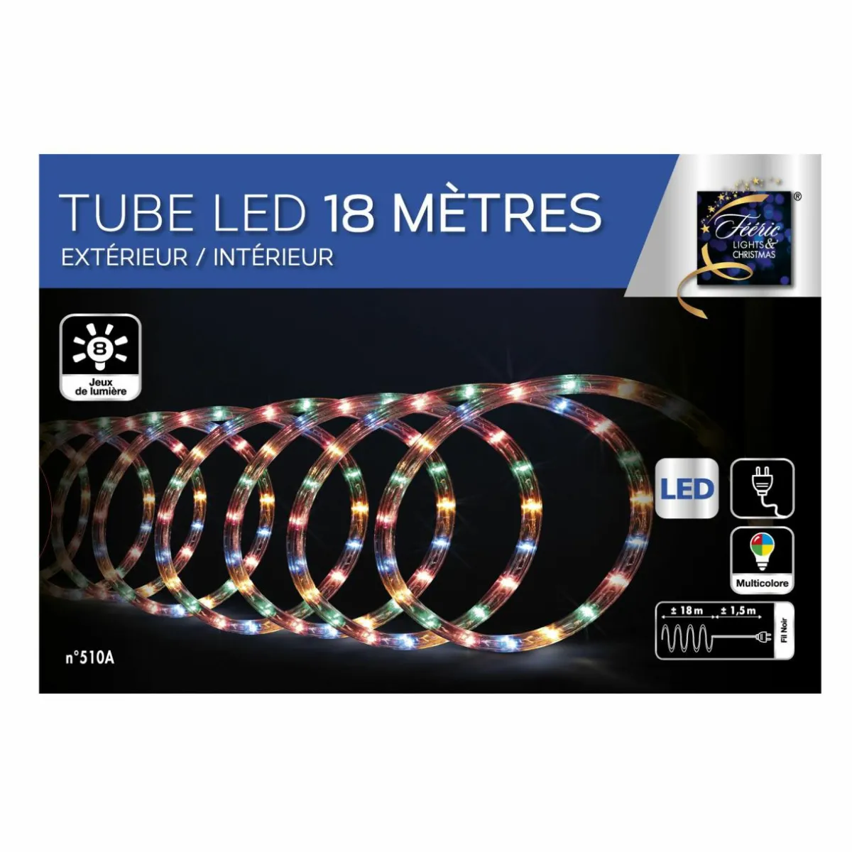 Feeric Lights & Christmas Tube lumineux 324 LED (18 m) Multicolore Clearance