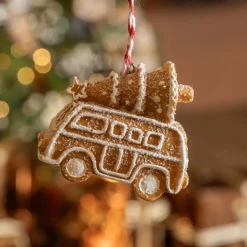 KAEMINGK Van de Noël à suspendre (H7 cm) Pain d'épices gourmand Marron Outlet
