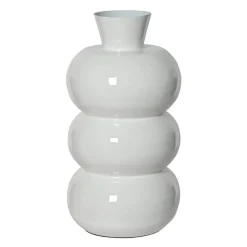 #N/A Vase en métal émaillé fait main (H33 cm) Serena brillant Blanc Clearance
