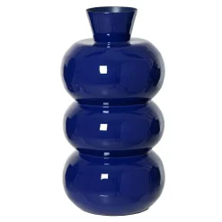 #N/A Vase en métal émaillé fait main (H33 cm) Serena roi brillant Bleu Clearance