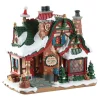 LEMAX Village de Noël à piles lumineux Maison du Père Noël New