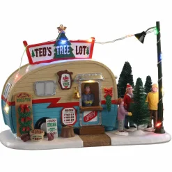 LEMAX Village de Noël à piles lumineux Vendeur de sapins Online