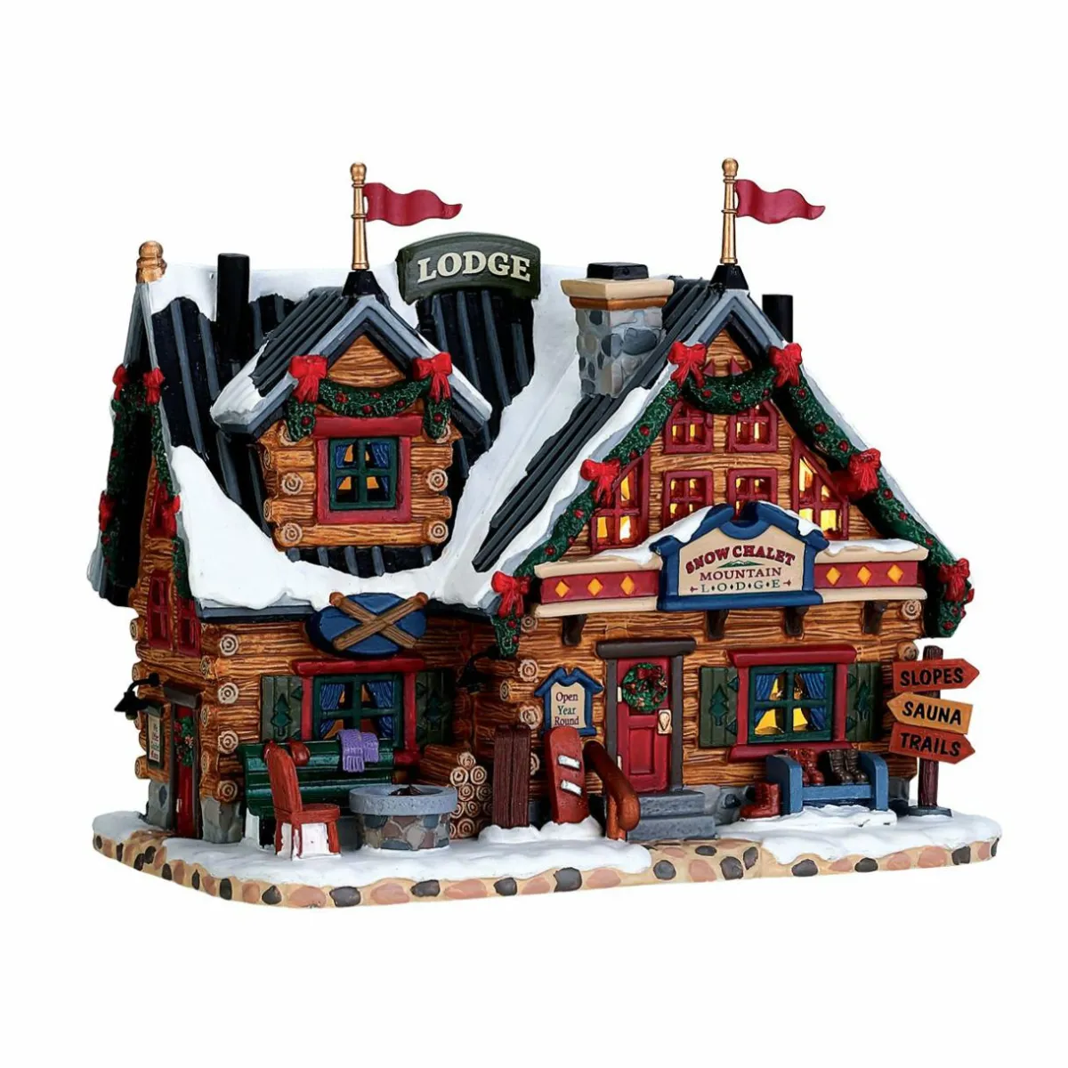 LEMAX Village de Noël à piles lumineux Chalet après-ski Best