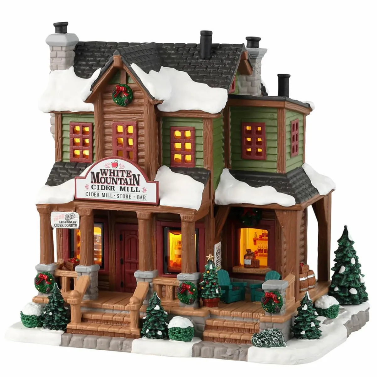 LEMAX Village de Noël à piles lumineux Cidrerie White Moutain