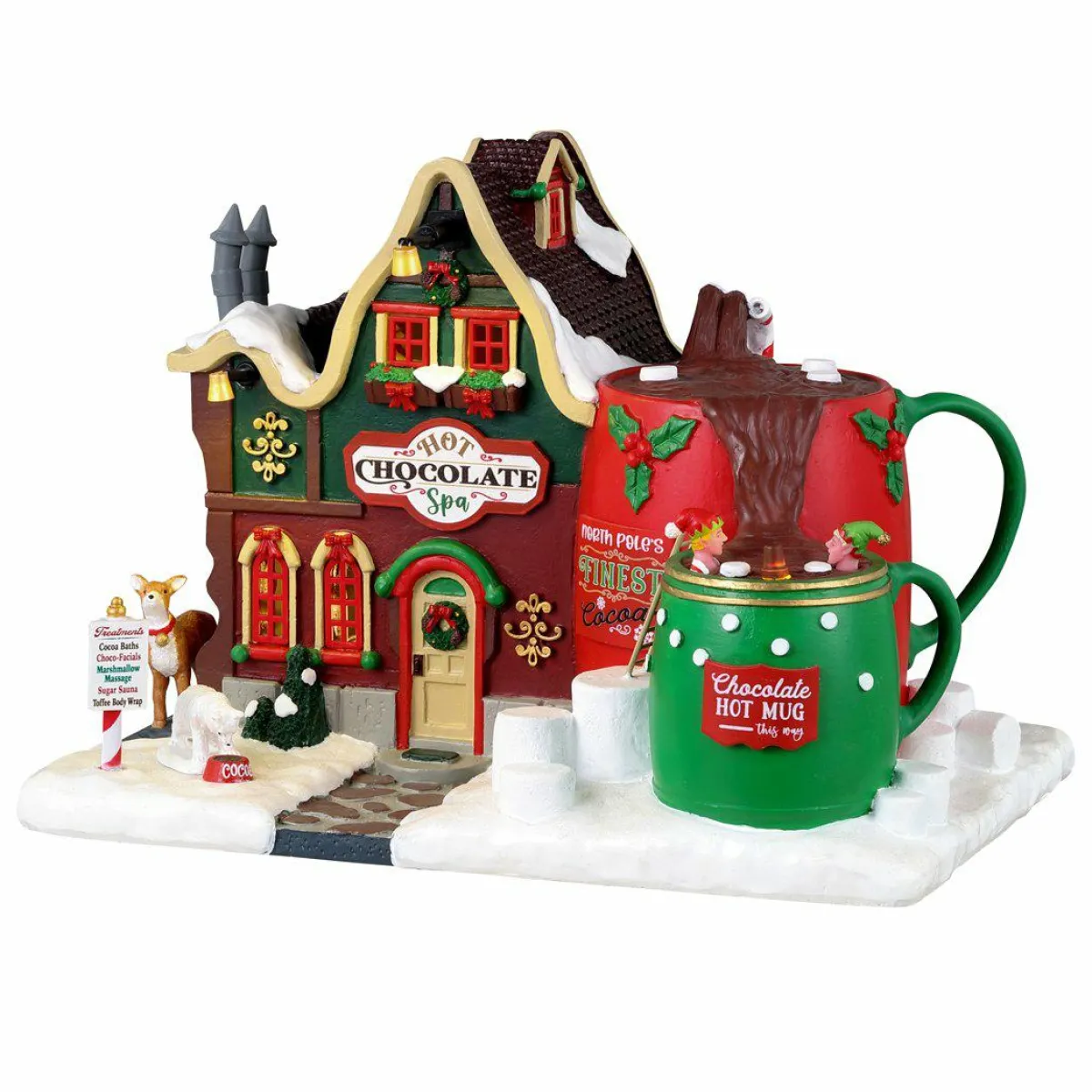 LEMAX Village de Noël à piles lumineux Spa au chocolat chaud Best