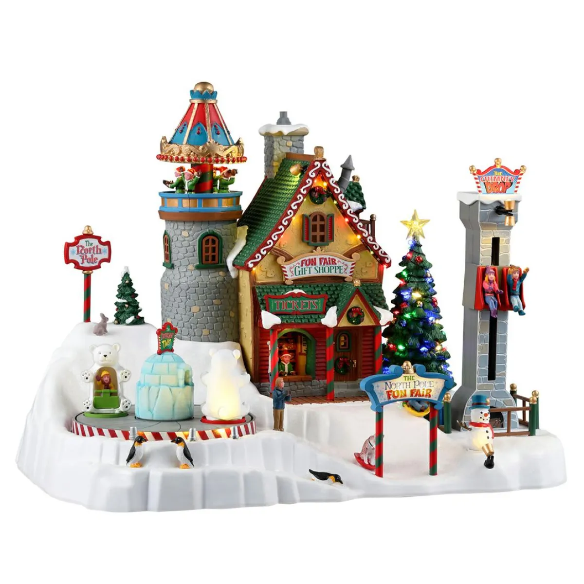 LEMAX Village de Noël lumineux, musical et animé Fête foraine du Pôle Nord