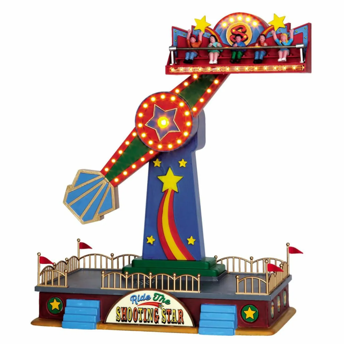 LEMAX Village de Noël lumineux, musical et en mouvement Etoile filante Discount
