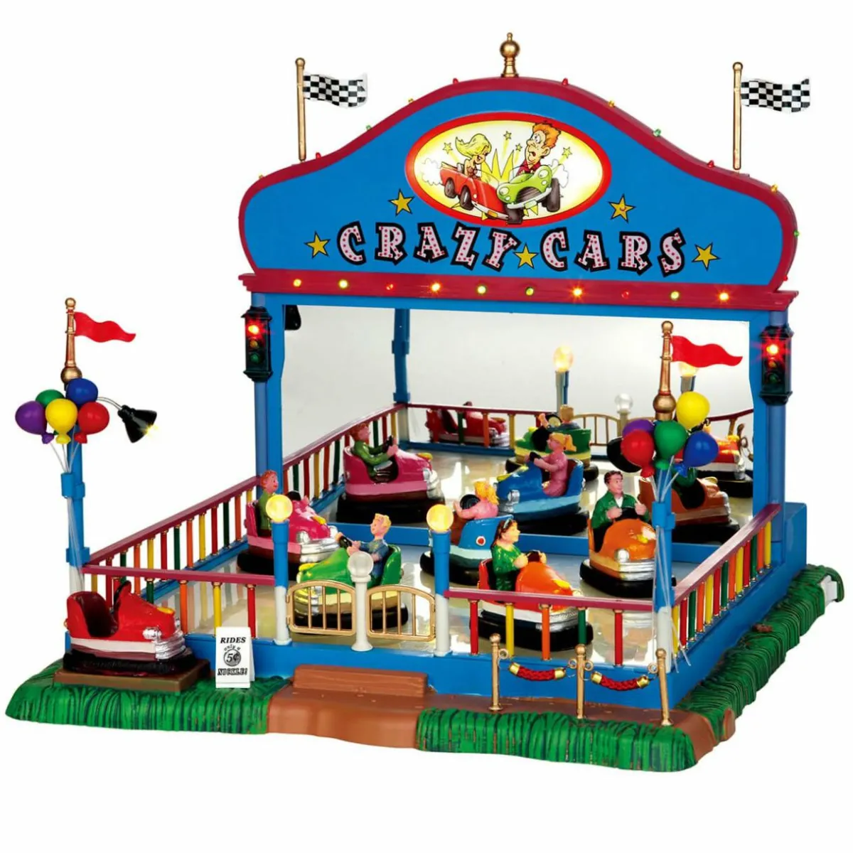 LEMAX Village de Noël lumineux et en mouvement Crazy Cars Outlet