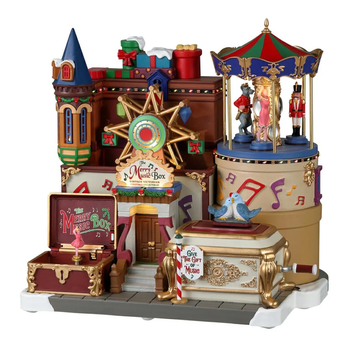 LEMAX Village de Noël lumineux, musical et animé La Boîte à musique