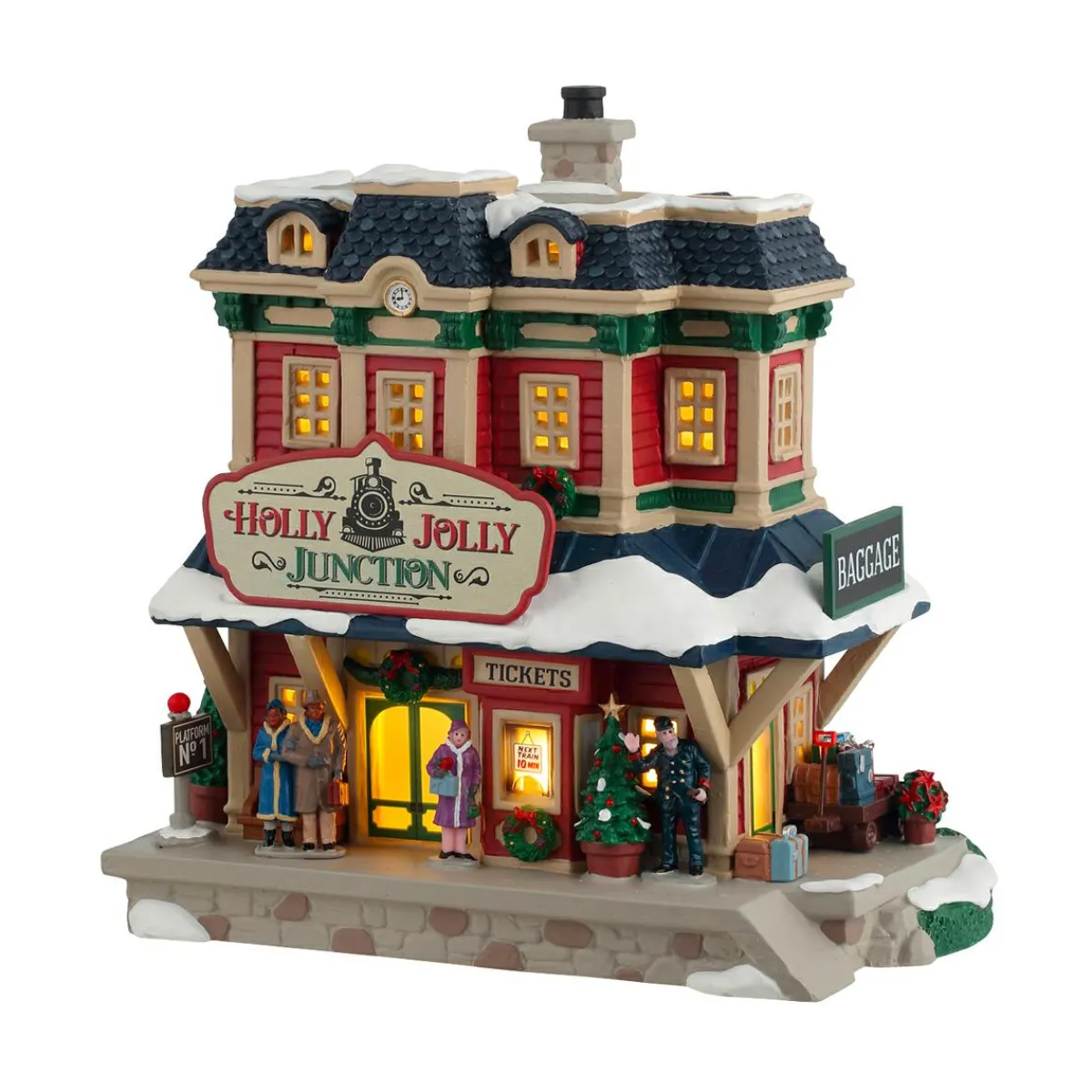 LEMAX Village de Noël lumineux Village Gare Holly Jolly