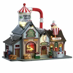 LEMAX Village de Noël lumineux, musical et en mouvement Fabrique de Pop Corn Clearance