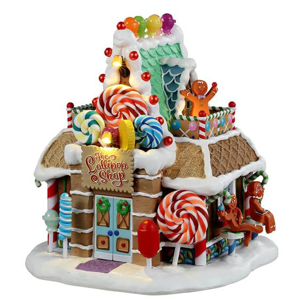 LEMAX Village de Noël lumineux à piles Boutique de Bonbons Lollipop Discount